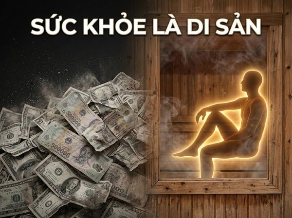 Hình ảnh so sánh tiền bạc phai mờ và sức khỏe là di sản bền vững