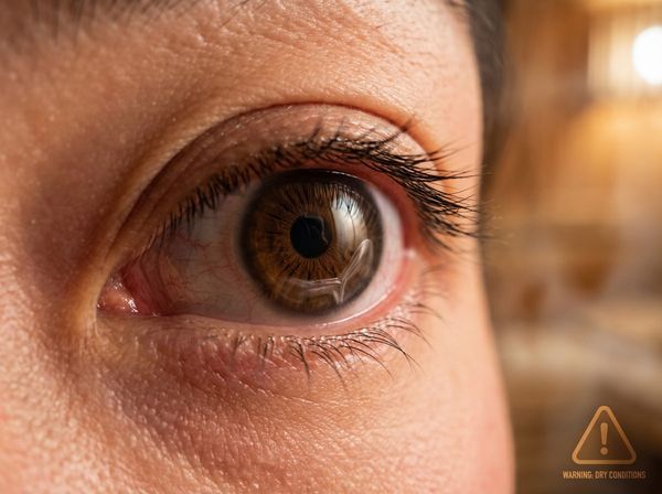 Nguy cơ khô mắt và hỏng giác mạc do đeo kính áp tròng trong môi trường xông hơi nhiệt độ cao.