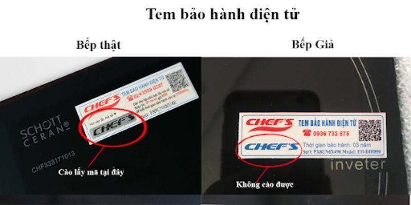 Phân biệt bếp từ Chefs giả và thật