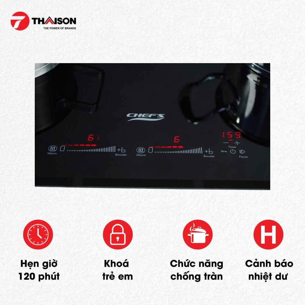 So sánh bếp từ đôi Chefs EH-DIH888V và Canzy CZ-88IPRO 4