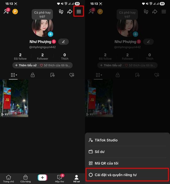 lấy lại video TikTok đã xóa
