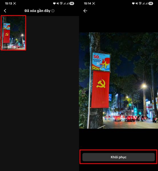 lấy lại video TikTok đã xóa