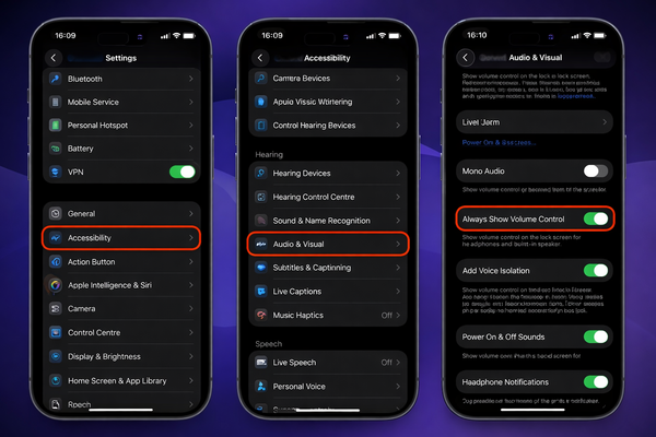 Cách Hiển Thị Thanh Âm Lượng