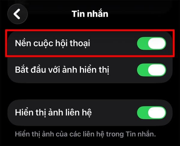 đổi hình nền tin nhắn trên iPhone