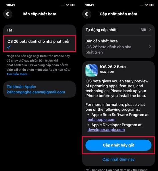 Hướng dẫn cách cập nhật iOS 26.2 Beta