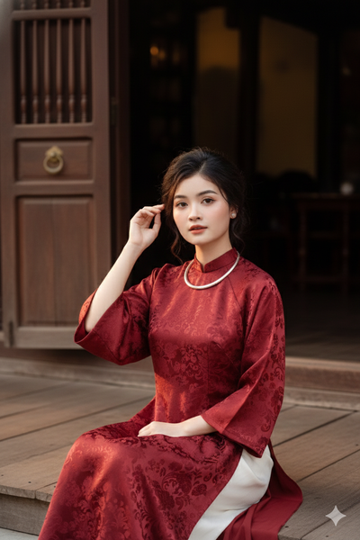 Prompt tạo ảnh Áo dài đỏ Tết đẹp