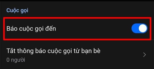 Zalo gọi đến không hiện lên màn hình