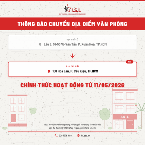 ISL Education thông báo chuyển địa điểm văn phòng — Áp dụng từ 11/05/2026