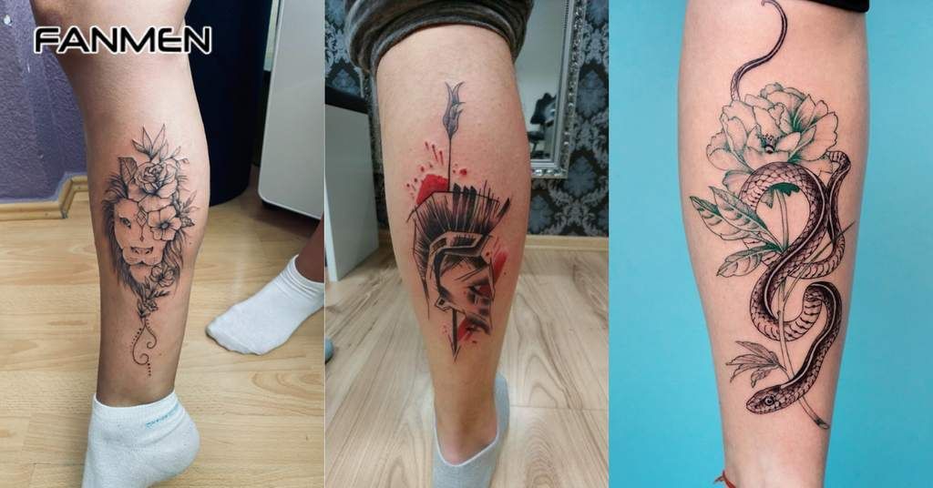 Hình xăm bắp chân mini cho nam 2