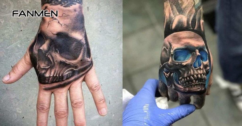 Hình xăm mu bàn tay chất cho nam