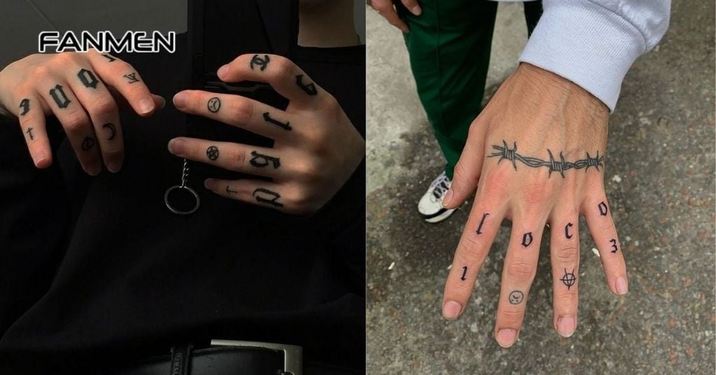 Hình xăm chữ và số ở ngón tay