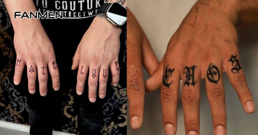 Hình xăm chữ và số ở ngón tay