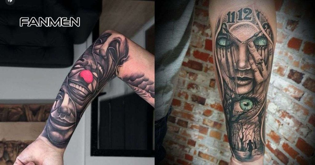 Hình xăm nửa tay cho nam mạnh mẽ, cá tính