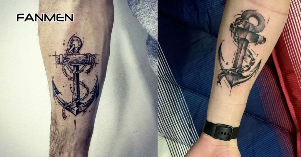 Hình xăm mỏ neo đẹp cho nam