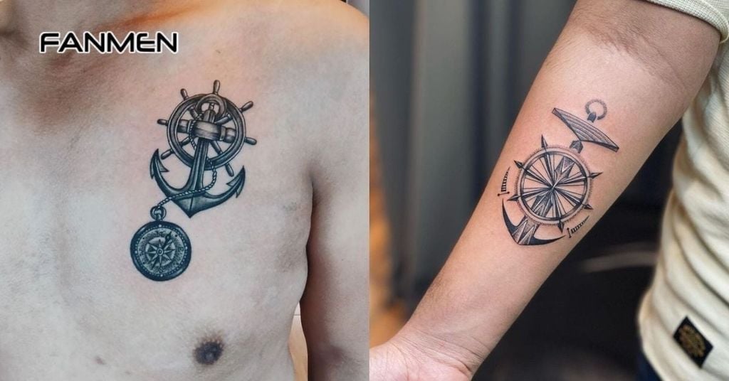 Hình xăm mỏ neo và bánh lái