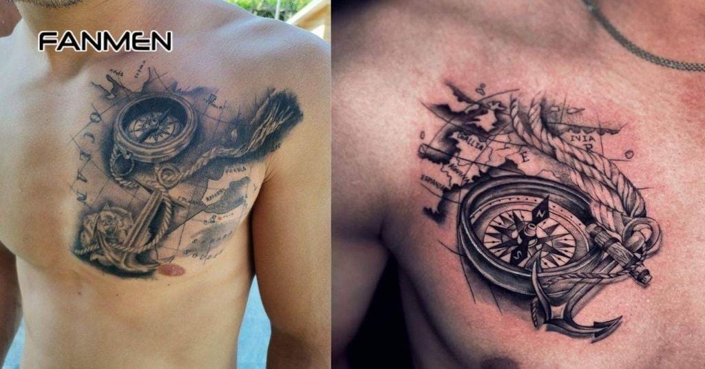 Mẫu hình xăm la bàn mỏ neo