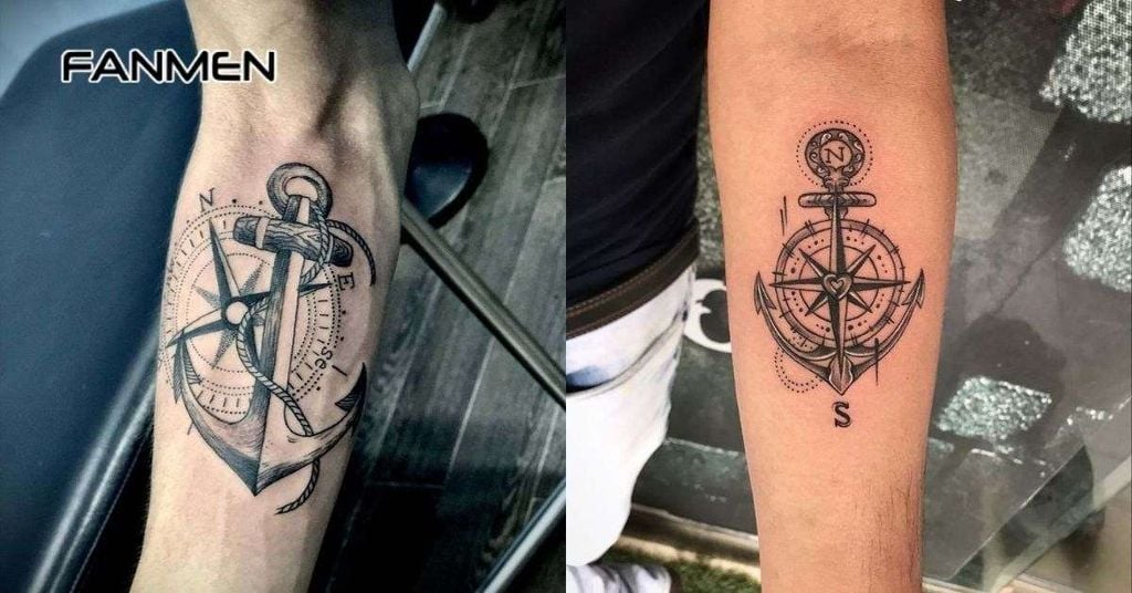 Mẫu hình xăm la bàn mỏ neo