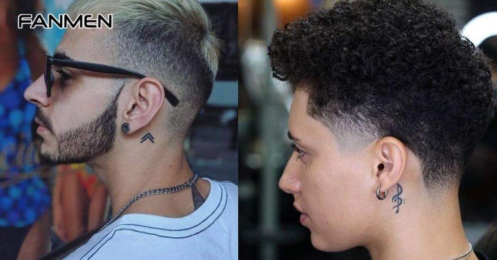 Hình xăm nhỏ sau tai cho nam