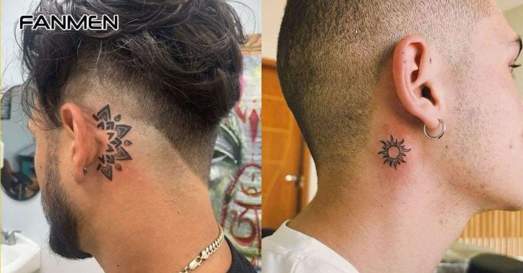 Hình xăm nhỏ sau tai cho nam