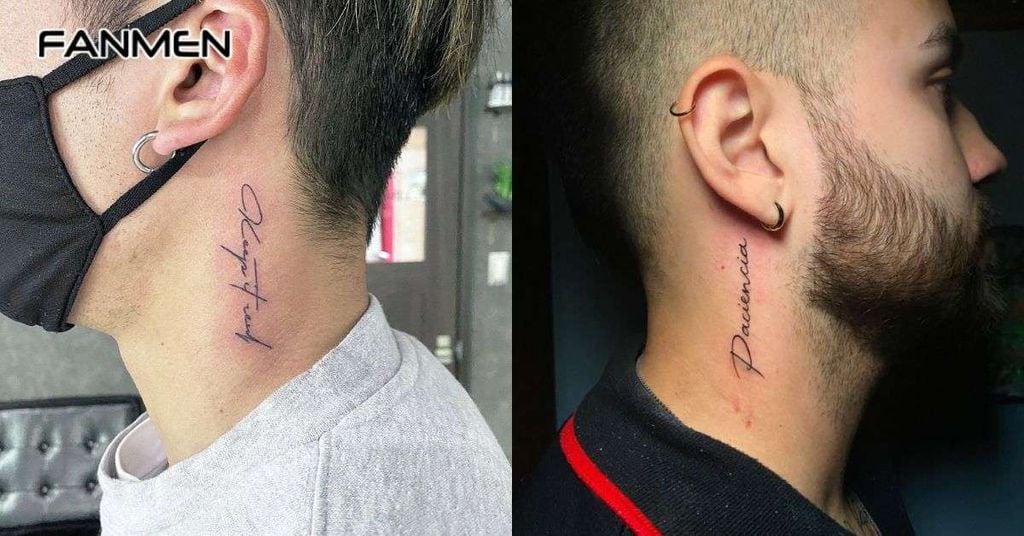 Hình xăm nhỏ sau tai cho nam