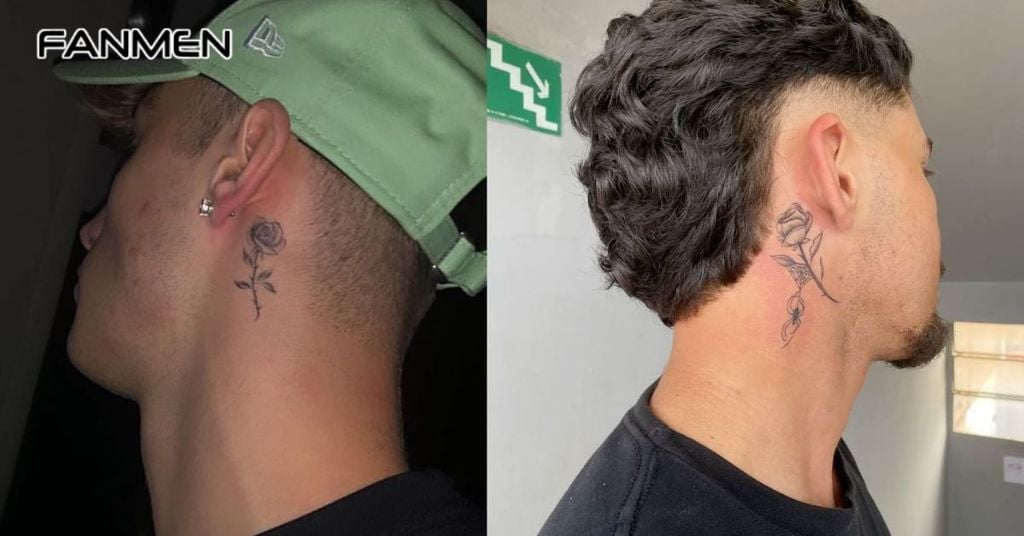 Hình xăm nhỏ sau tai cho nam