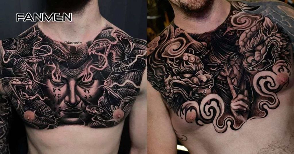 Hình xăm ở ngực nam chất