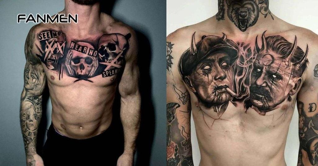 Hình xăm ở ngực nam chất