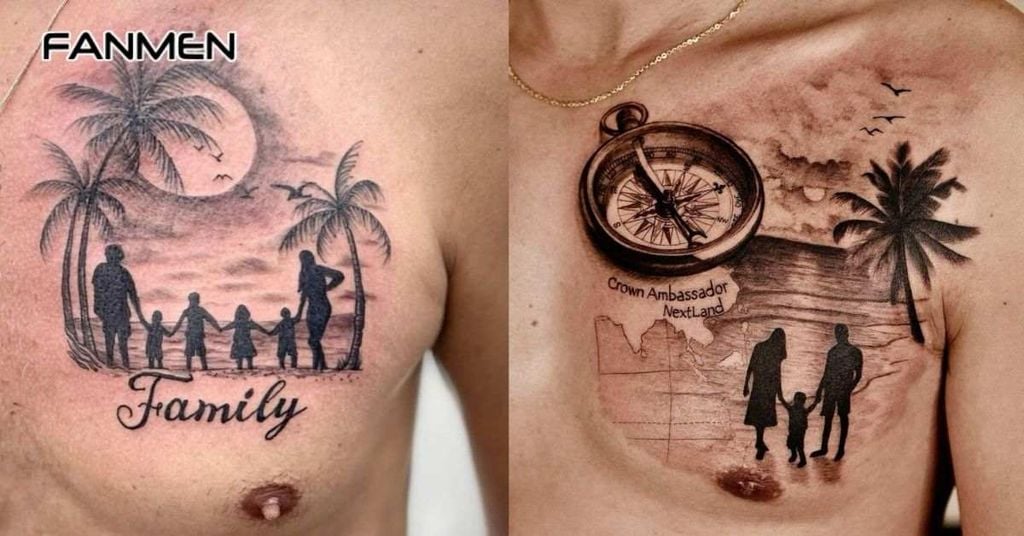 hình xăm ở ngưc nam nhỏ