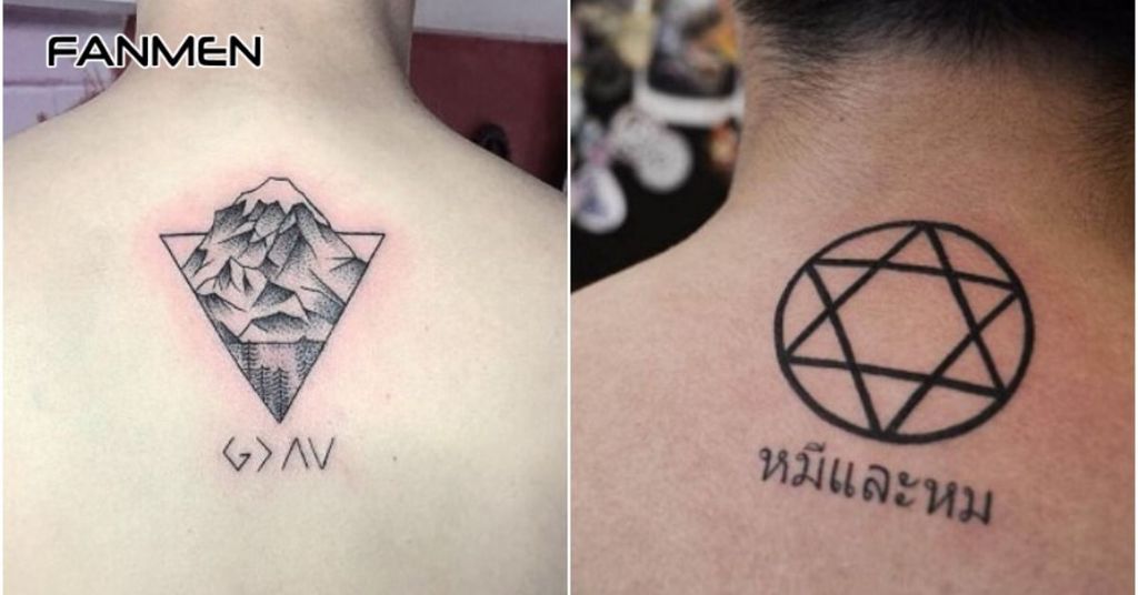 Hình xăm lưng nhỏ đẹp cho nam phong cách tối giản