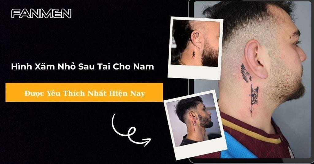 Hình xăm nhỏ sau tai cho nam