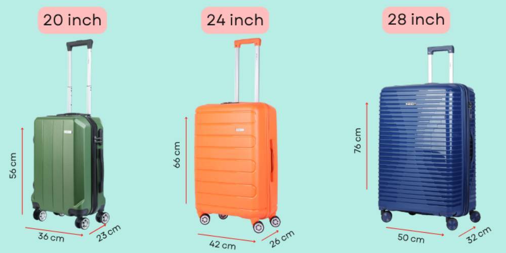 So sánh các size vali thông dụng