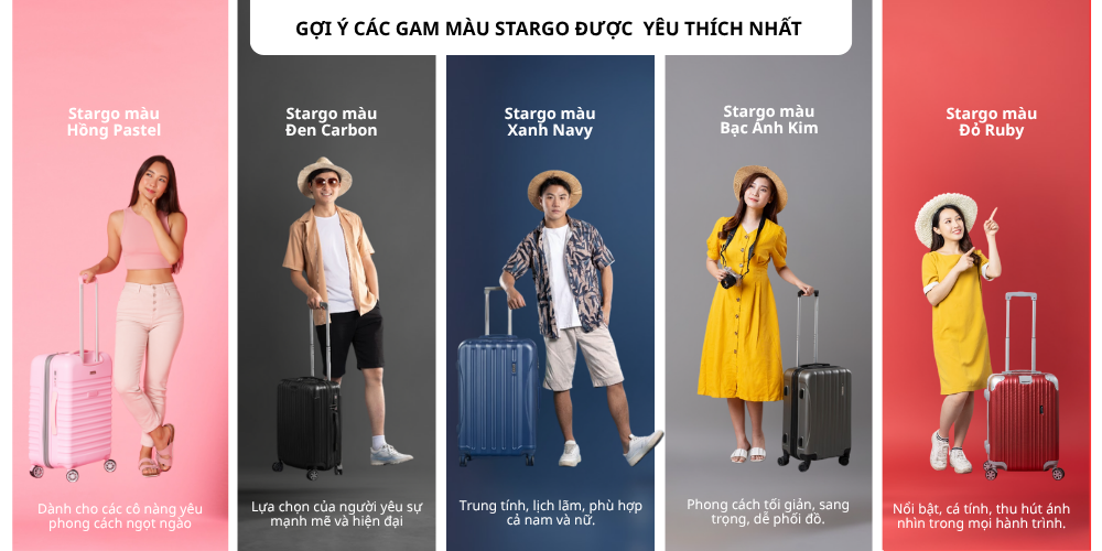 Gợi ý các gam màu vali Stargo được yêu thích nhất