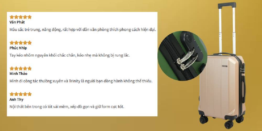 Vali kéo nhựa Stargo Trinity được nhiều người ưa chuộng vì mẫu mã đẹp, chất liệu bền.