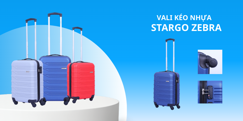 Vali kéo nhựa Stargo Zebra