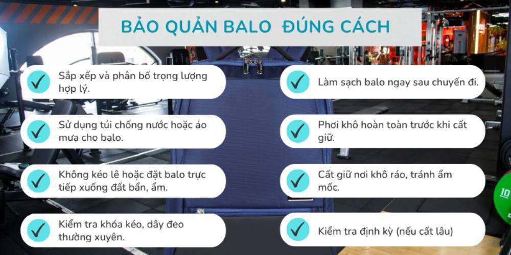 Bảo quản đúng cách giúp balo thêm bền đẹp (Ảnh: Stargo.vn)