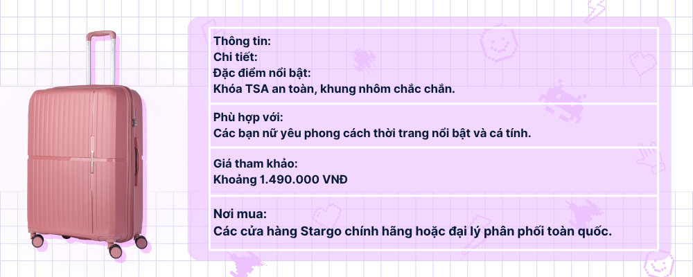 Vali kéo nhựa STARGO&nbsp;Garis