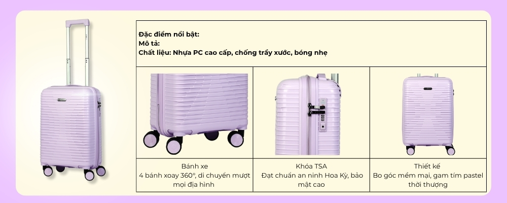 Vali kéo nhựa STARGO&nbsp;Illus