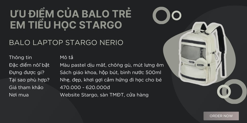 Balo trẻ em Stargo Nerio ( Ảnh : Stargo.vn )