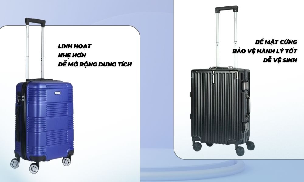 Vali Stargo được chia thành nhựa cứng và nhựa mềm mang lại trải nghiệm khác nhau (Ảnh: Stargo.vn)