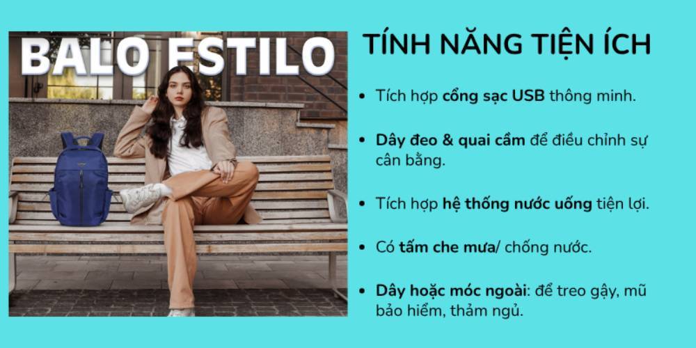 Tích hợp tiện ích giúp balo trở nên đa năng khi sử dụng (Ảnh: Stargo.vn)