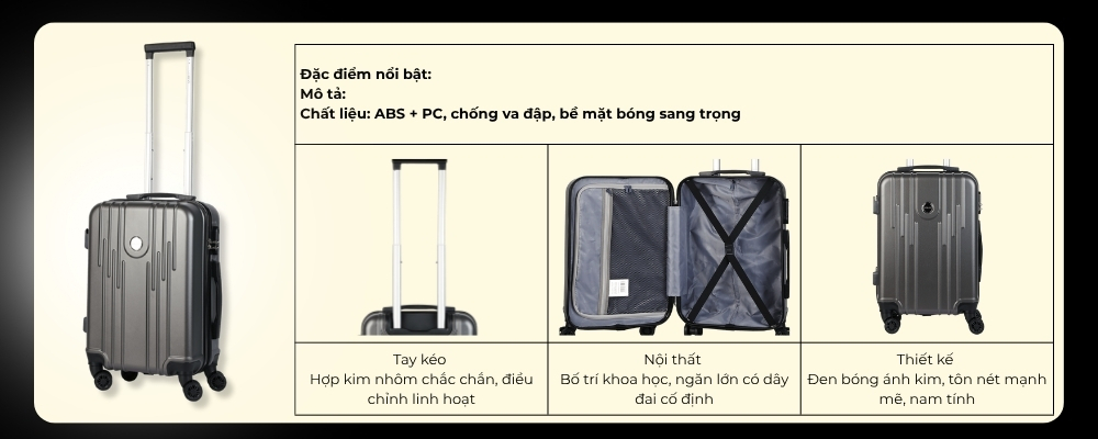 Vali kéo nhựa STARGO Brillant