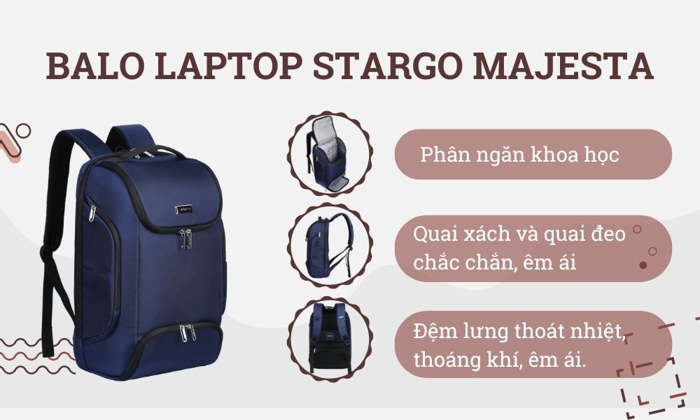 Balo laptop Stargo Majesta (Ảnh: Stargo.vn)