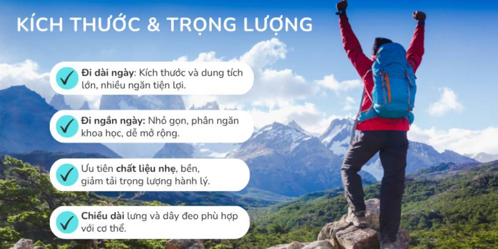 Chọn đúng kích thước giúp phân bố hành lý phù hợp (Ảnh: Stargo.vn)
