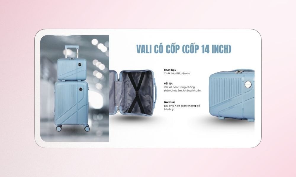 Các tính năng của vali có cốp được người dùng quan tâm (Ảnh: Stargo.vn)