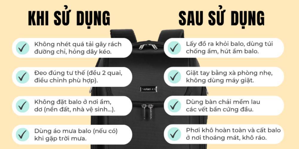 Cách bảo quản balo đúng cách (Ảnh: Stargo.vn)