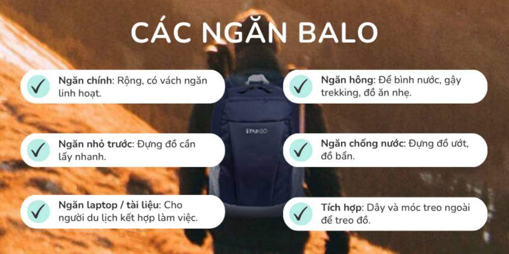 Balo có nhiều ngăn giúp chứa đồ khoa học hơn (Ảnh: Stargo.vn)