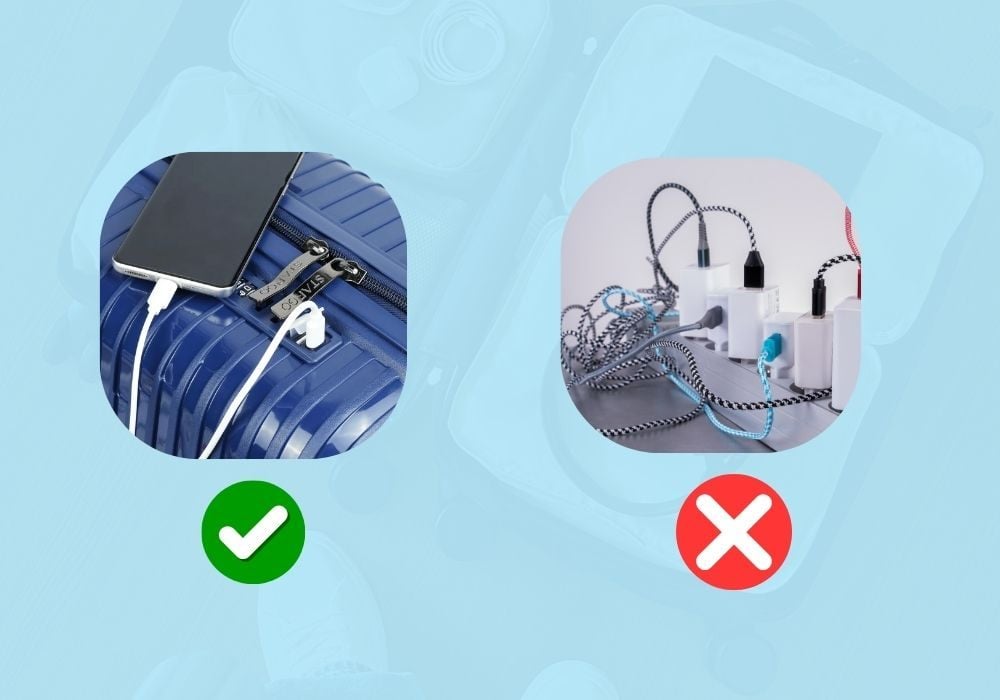 Cấu tạo cơ bản của vali có cổng sạc USB ( Ảnh: Stargo.vn)