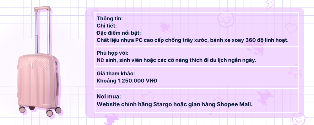 Vali kéo nhựa STARGO&nbsp;Linea