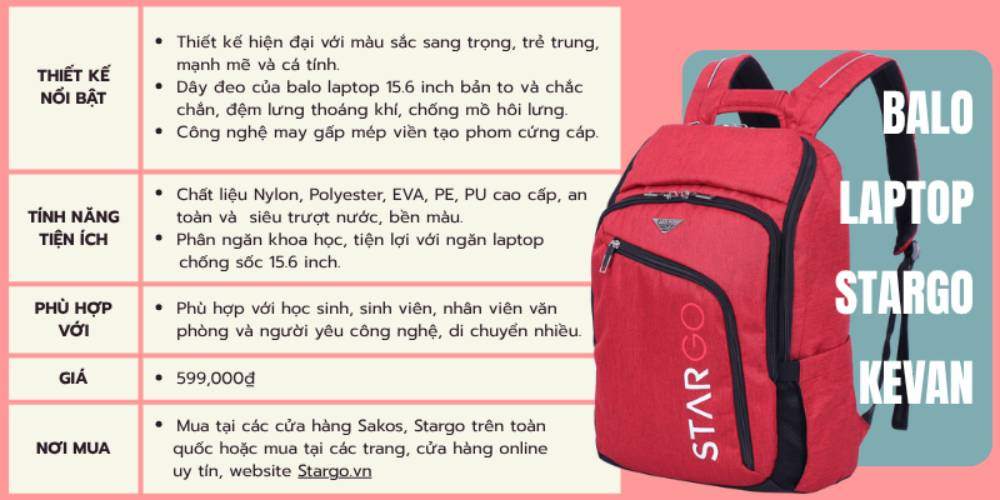 Balo laptop Stargo Kevan (Stargo.vn)