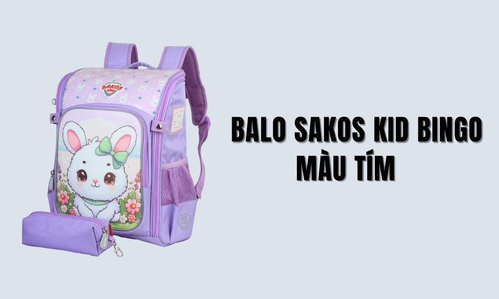 Balo Sakos Kid Bingo màu tím (Ảnh: Stargo.vn)